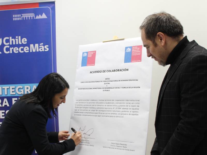 Ñuble: Servicio suscribe acuerdo colaborativo con Desarrollo Social y Familia