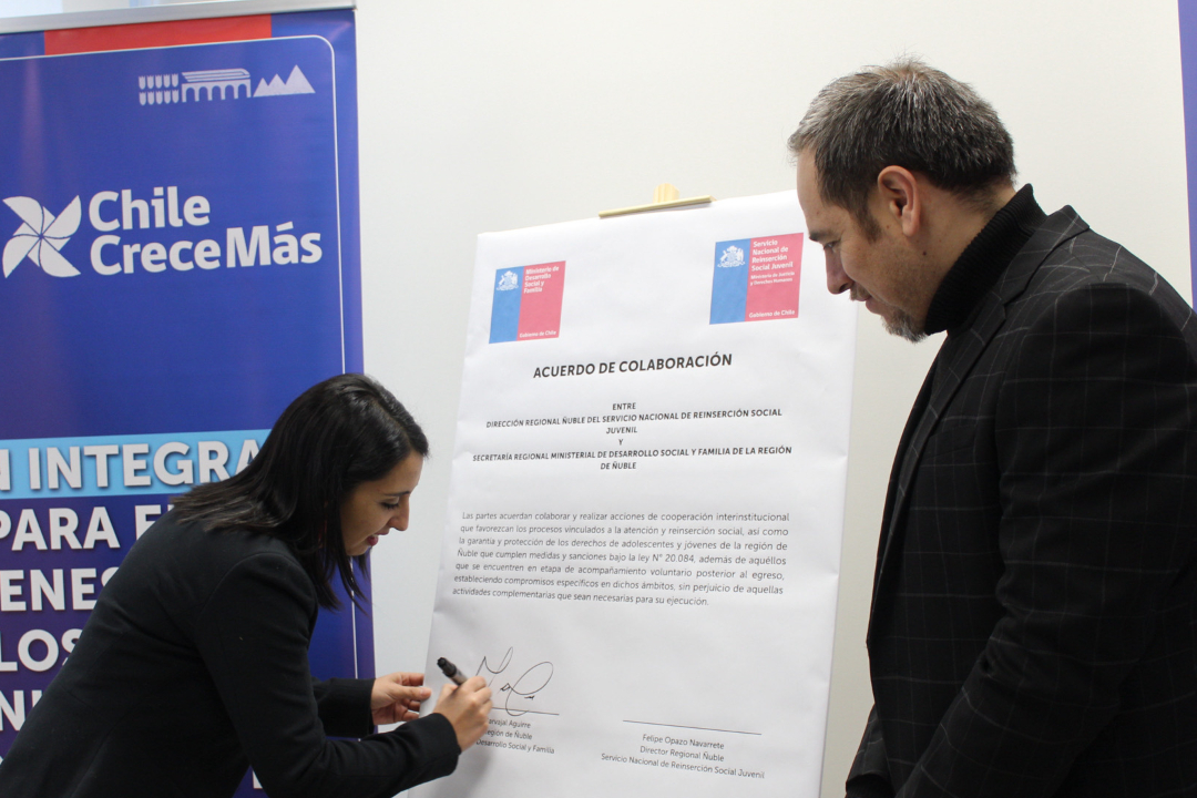 Ñuble: Servicio suscribe acuerdo colaborativo con Desarrollo Social y Familia